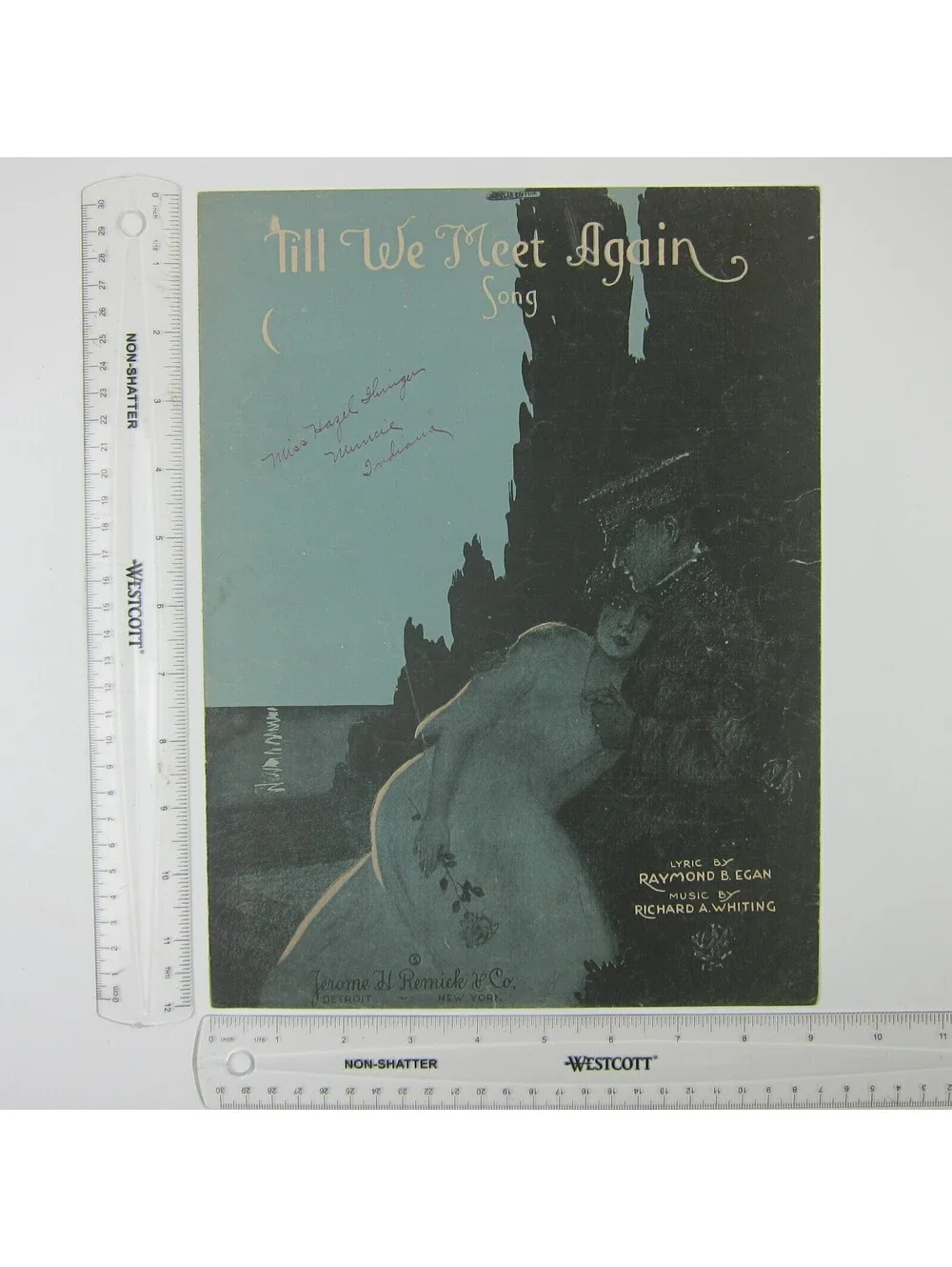 Sheet Music Till We Meet Again Song WWI Ray Egan & Richard Whiting Antique 1918